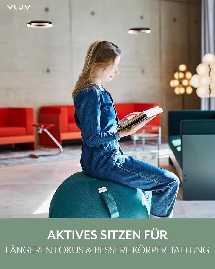 VLUV LEIV Stoff-Sitzball 60cm - 65cm Dark Petrol, 60cm - 65cm Dark Petrol