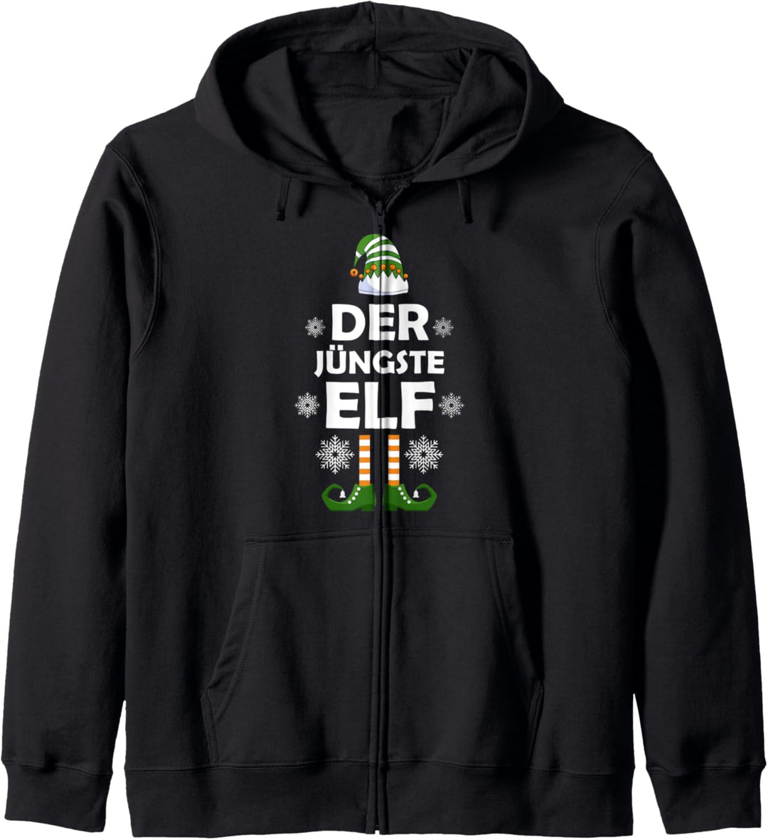 Jüngste Elf Elfen Familien Weihnachts Outfit Weihnachtself Kapuzenjacke