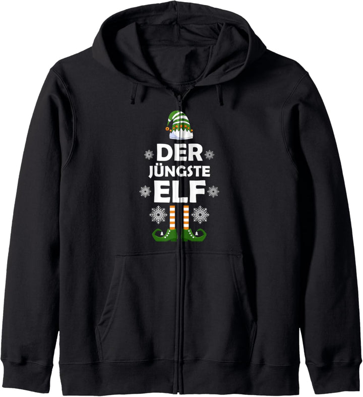 Jüngste Elf Elfen Familien Weihnachts Outfit Weihnachtself Kapuzenjacke