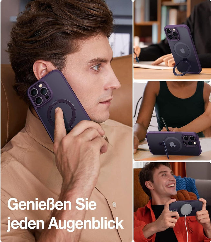 TORRAS Upro Ostand für iPhone 14 Pro Max Hülle mit Unsichtbar Ständer/Handy Ring/Zertifiziert Stossf
