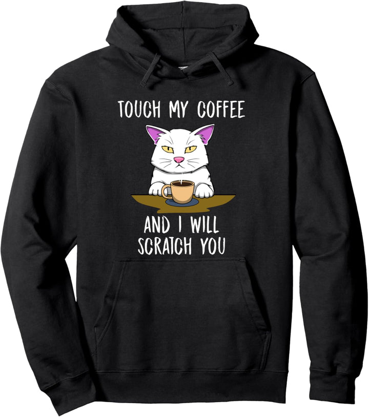 Lustige Katze Kaffee Wütend Büro Montag Pullover Hoodie