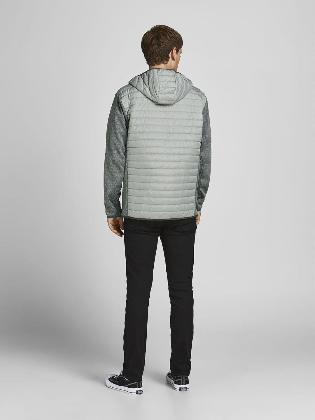 JACK & JONES Herren Gesteppte gepolsterte vordere Kapuze mit hoher Nackenjacke XS Ghost Gray, XS Gho