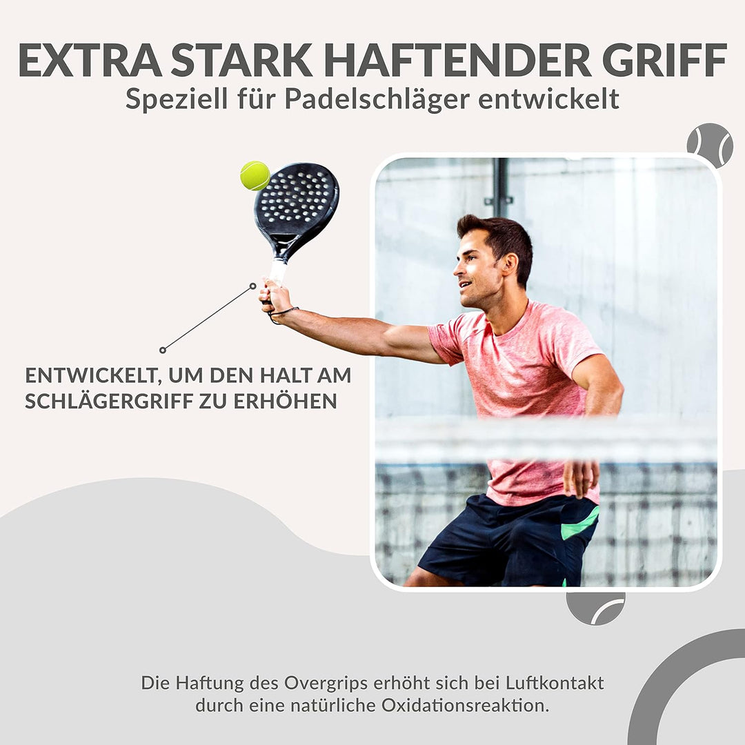 Palbea Padel Griffbänder - 3/6/12/22/60 Stück - Extra Klebrig - Hohe Schweissabsorption - Rutschfest