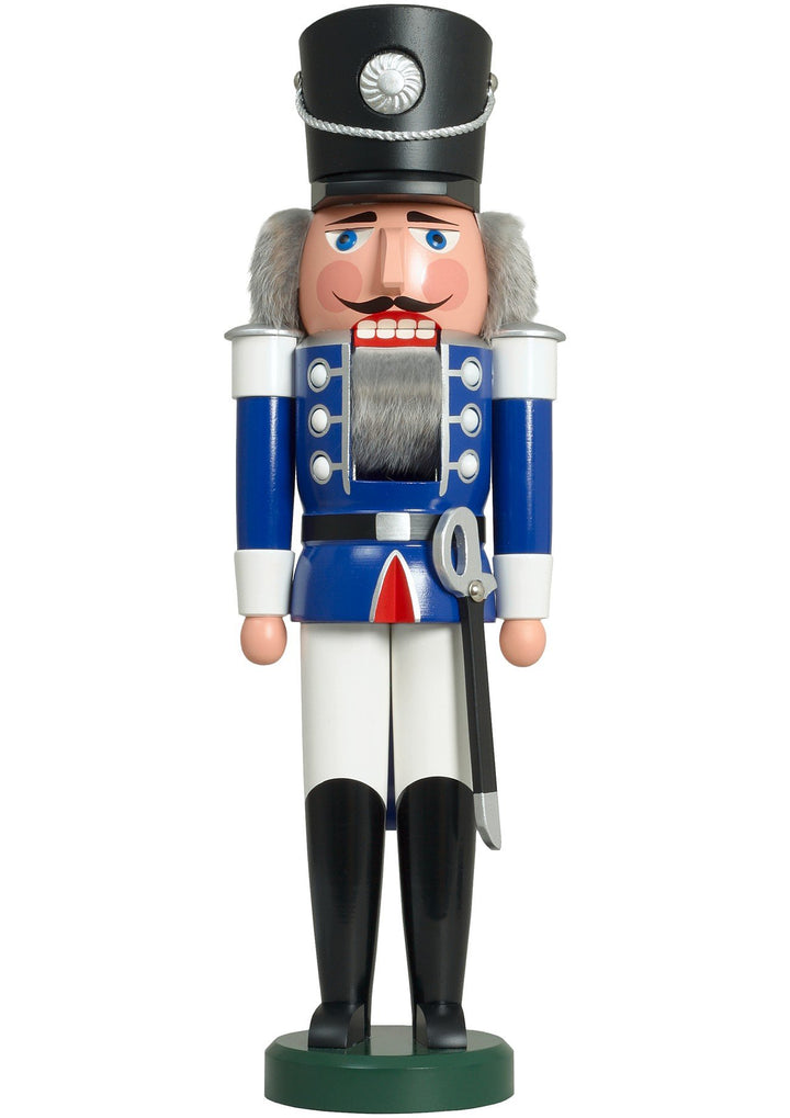 Seiffener Volkskunst Erzgebirge Nussknacker Husar 50 cm (blau), Blau