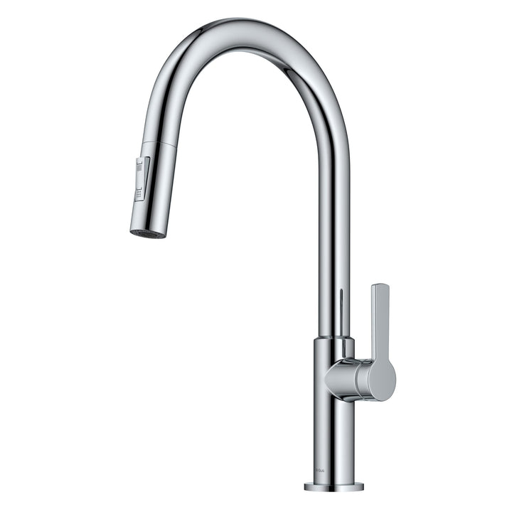 Kraus Oletto KPF-2820CH Einhebel-Küchenarmatur, heunterziehbar, in Chrom Wasserhahn Chrom, Wasserhah