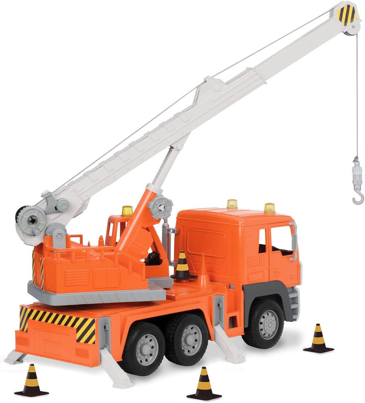 Driven Grosser Kranwagen 47 cm – Mit Lichtern, Geräuschen und beweglichem Arm – LKW Spielzeug ab 3 J