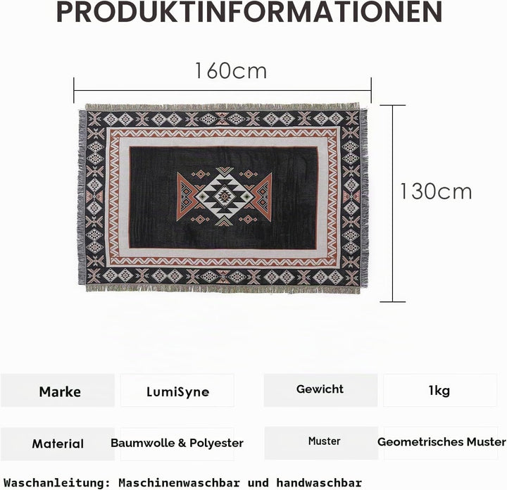 LumiSyne Baumwolle Gewebt Decke Überwurf Mit Quast Bohemian Ethno Stil Azteken Navajo Überwurfdecke