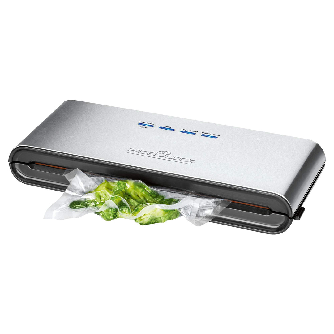 Profi Cook PC-VK 1080 Edelstahl-Vakuumiergerät, Vakuumierer, Lebensmittel bleiben vakuumiert bis zu