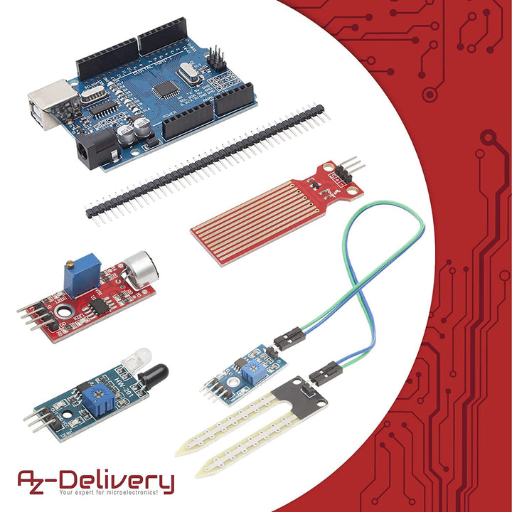 AZDelivery Elektronik Starter Kit für Schulkinder Electronic Fun Kit mit USB-Kabel, Breadboard, Sens
