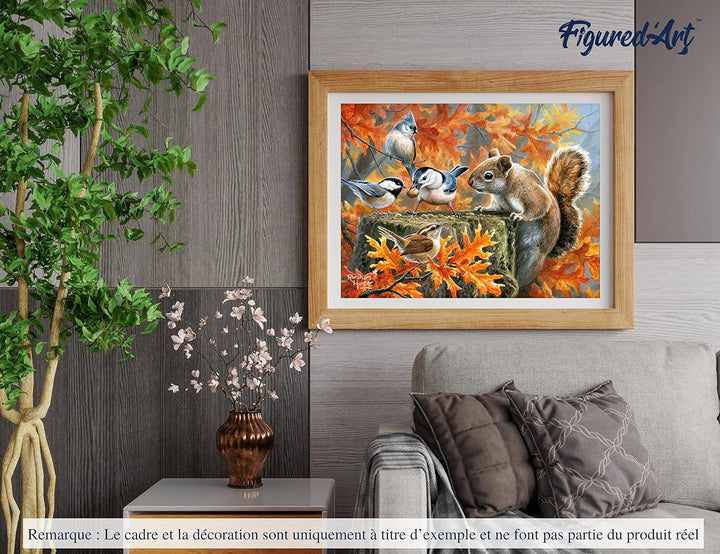 Figured'Art Malen Nach Zahlen Erwachsene Mit Rahmen Verspieltes Eichhörnchen - Paint by Numbers Bast