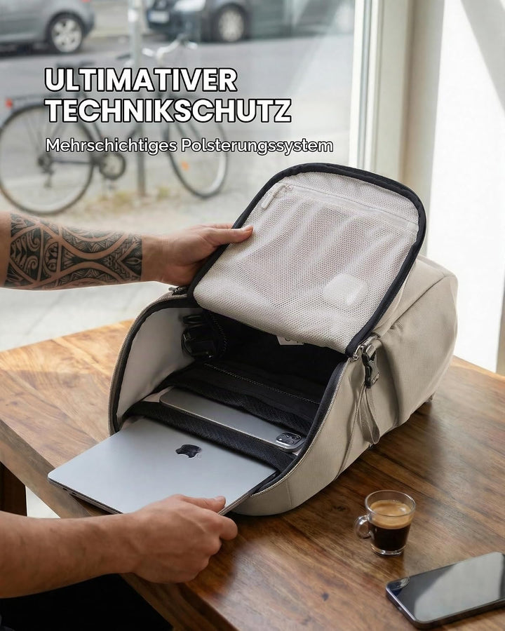 Tolaccea Reiserucksack Handgepäck Flugzeug 30L - Business Rucksack mit 15,6 Zoll Laptopfach, Arbeits