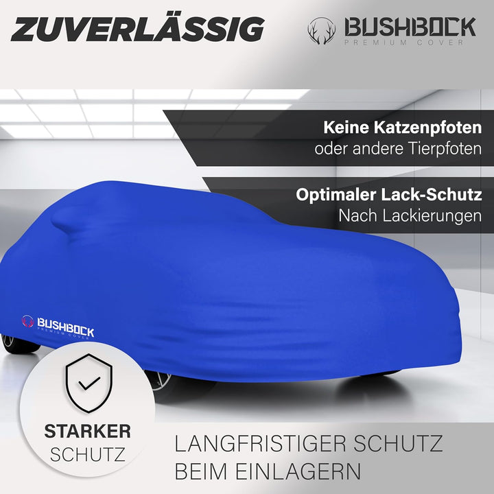 BUSHBOCK® Premium Autoabdeckung Indoor für Porsche o.ä. - Satin Schutzhülle Stoff - Abdeckplane Auto