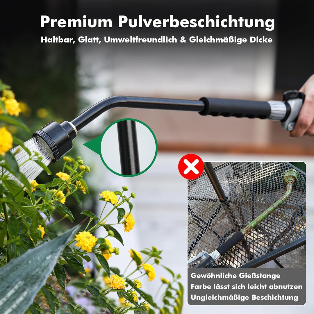 RESTMO Langer Giessstab, 61cm langer Gartenbrause mit voller, sanfter Dusche und Durchflusskontrolle