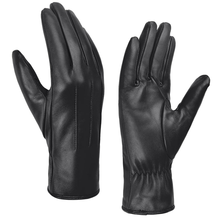 Harssidanzar Damen Lederhandschuhe Winter Warmes Kaschmirfutter Touchscreen Vintage Finished GL017EU