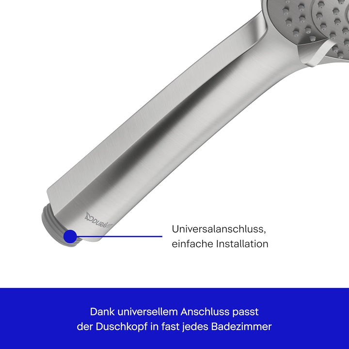 Duravit Universal Duschkopf, Handbrause mit 3 Strahlarten (Rain, IntenseRain, SoftRain), Handbrause