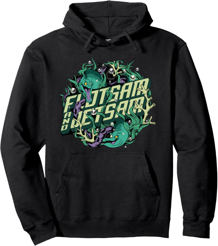 Disney Little Mermaid Flotsam & Jetsam Seaweed Portrait Logo Pullover Hoodie