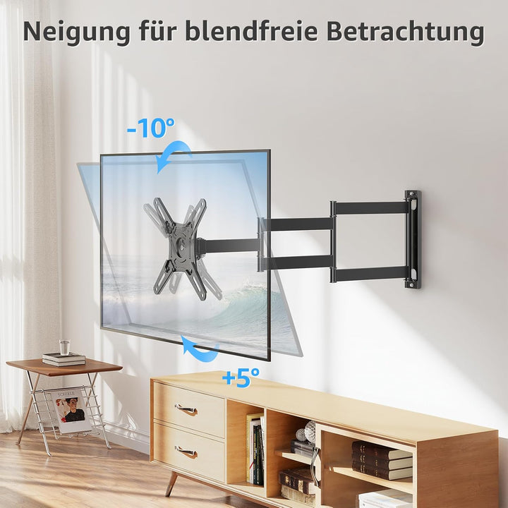 MOUNTUP 550mm Langarm TV Wandhalterung für 14-42 Zoll LED, LCD, OLED Fernseher oder Monitor, Schwenk