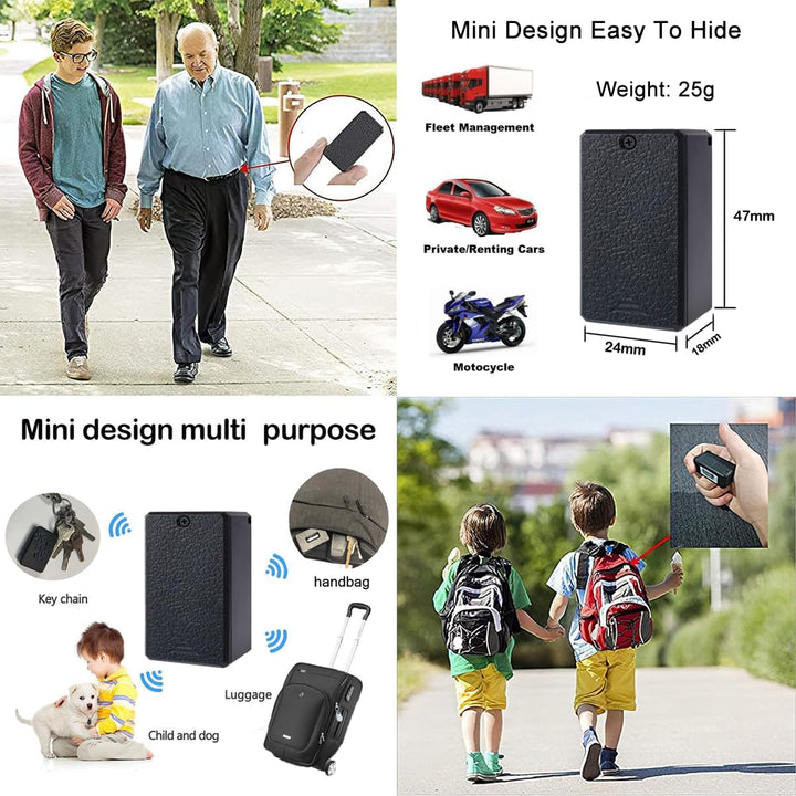 Winnes 4G Mini GPS Tracker Tragbarer GPS Tracker Ohne ABO Mit Geofence-Alarm und Kostenloser App,GPS
