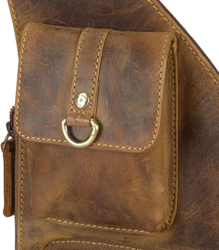 Greenburry Vintage Body-Crossover Bag-4 1559, Umhängetasche Braun, Braun