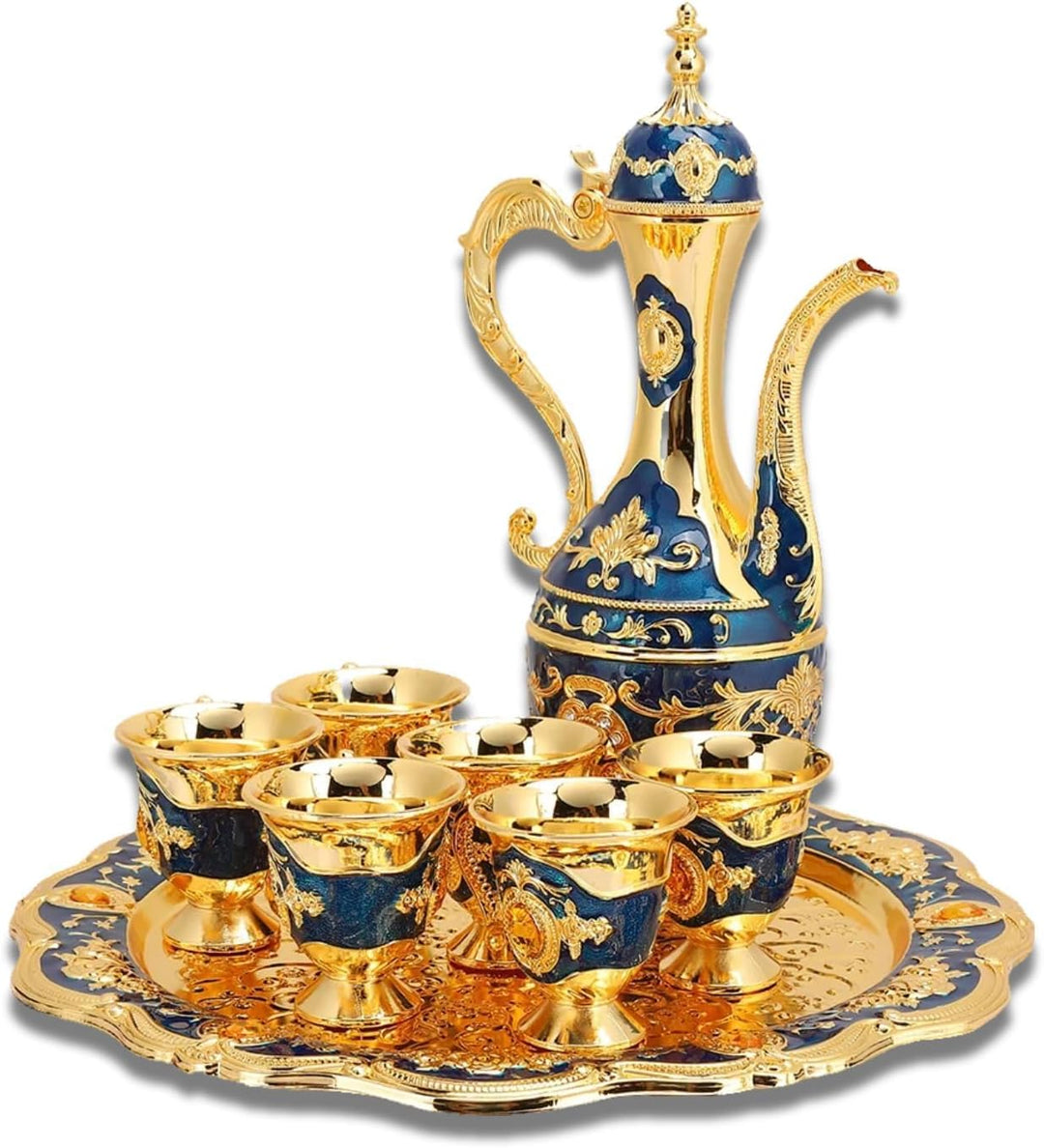 Türkisches Teeset, Tee-Set Tee Oder Kaffee, Vintage Türkisches Kaffeekannen-Set, Türkisches Tee-Set