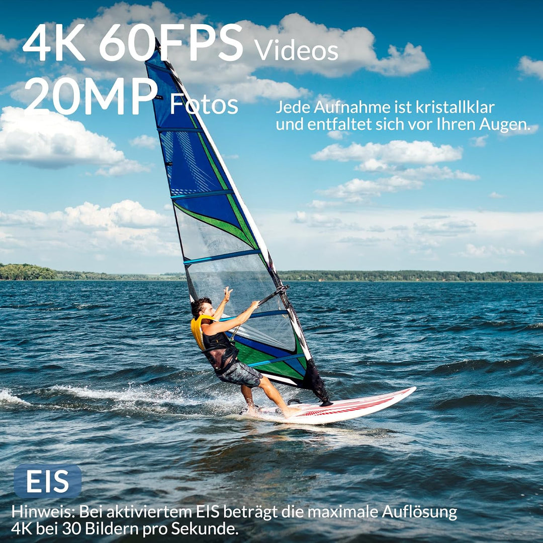 icefox Action Cam 4K Unterwasserkamera Wasserdicht 40M Ultra HD 20MP Kamera 170 Degree Ultra-Weitwin