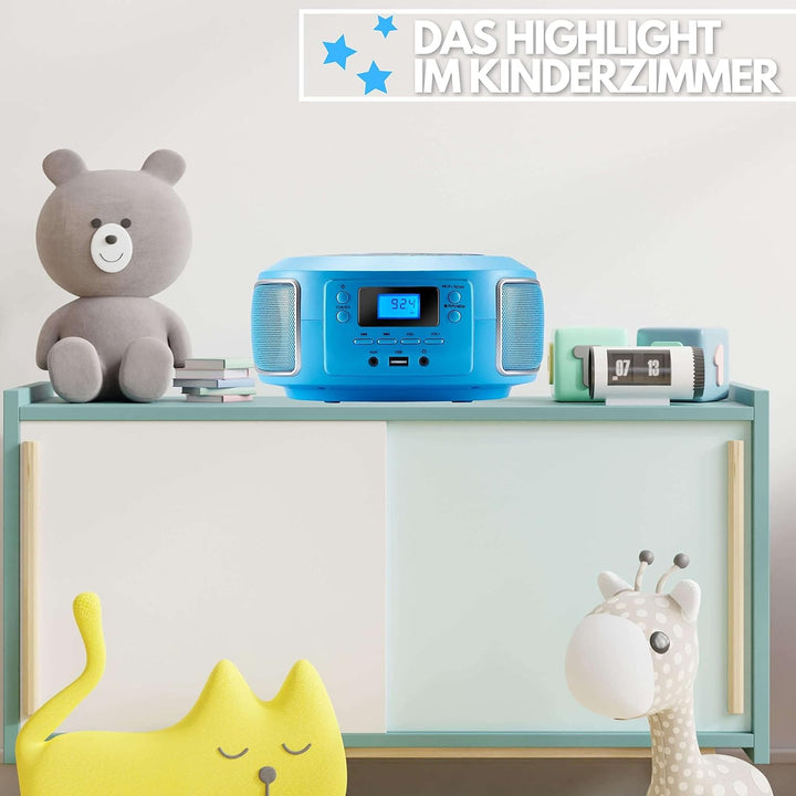 Cyberlux Tragbare Boombox | FM Radio | AUX-In | CD/CD-R | USB | Kopfhöreranschluss | CD-Player | Kin