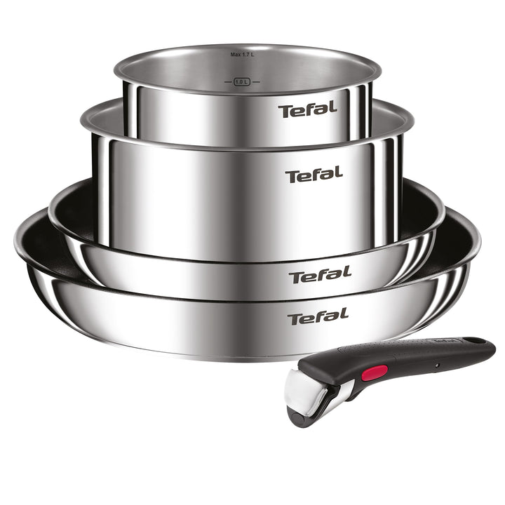 Tefal Ingenio Emotion 5-tlg.Topf und Pfannenset abnehmbarer Griff, stapelbar, platzsparend, Topfset