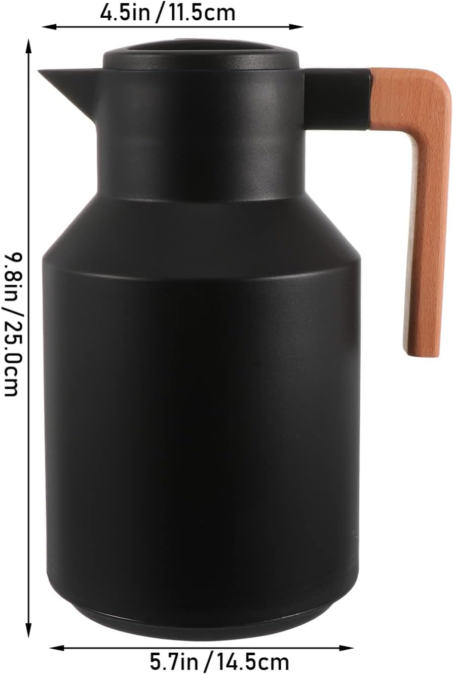 Cabilock 1stk Wasserkocher Isolierter Kaffeekrug Termos Thermisches Vakuum Thermoskanne Schwarz Mit