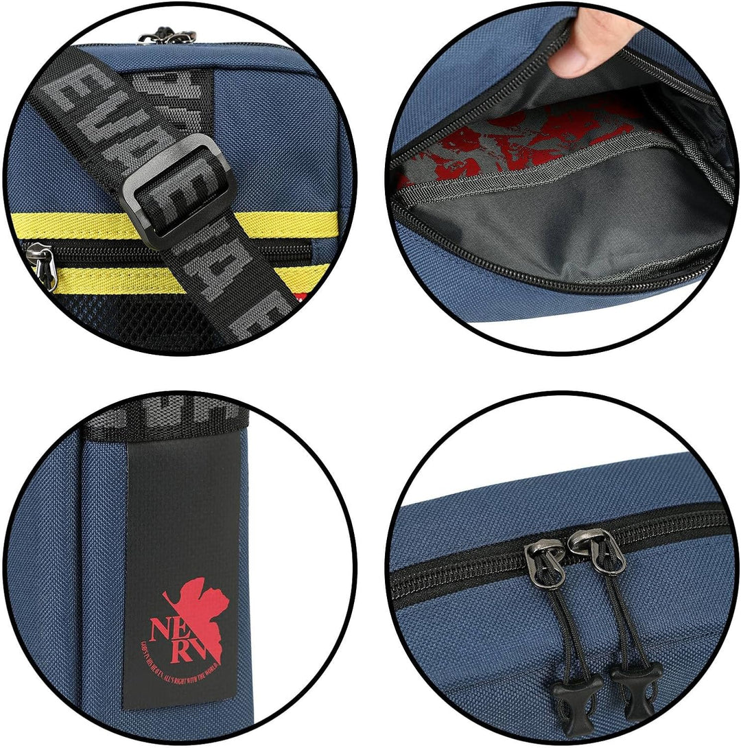 FIREFIRST x RADIO EVA - Evangelion Mini Shoulder Bags Schule Schultertaschen Blau W15×H23×D8（cm）, Bl