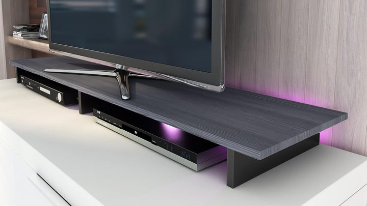 Vladon TV-Aufsatz Game, Made in Germany, Aufsatz für TV-Boards zur Erhöhung, Weiss matt/Avola-Anthra