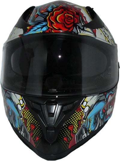 Protectwear Motorradintegralhelm Integralhelm mit integrierter Sonnenblende und klappbarem Visier V1