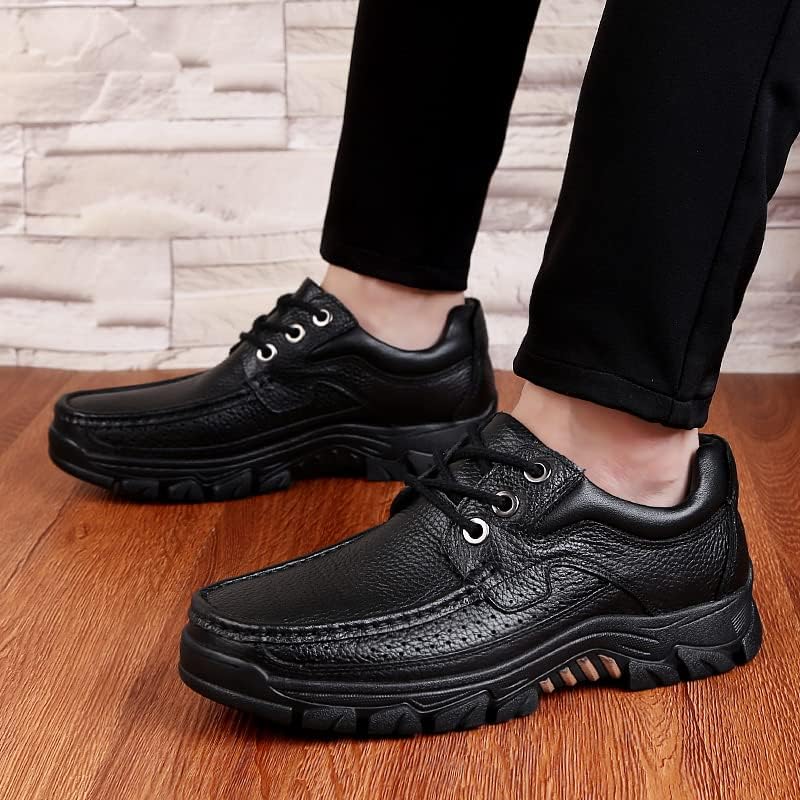 WNUKATO Herren Freizeitschuhe Business Casual Lederschuhe Bequeme Herrenschuhe 9088 39 EU Schwarz 3,