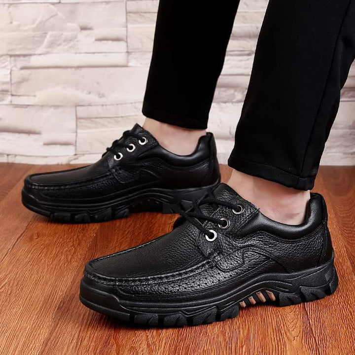 WNUKATO Herren Freizeitschuhe Business Casual Lederschuhe Bequeme Herrenschuhe 9088 39 EU Schwarz 3,