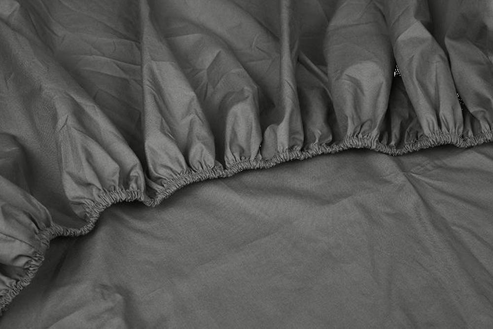 Kayori Shizu Perkalspannbettlaken 40cm Steg Grösse 80-90x200cm Farbe Anthrazit Uni Einfarbig Topper