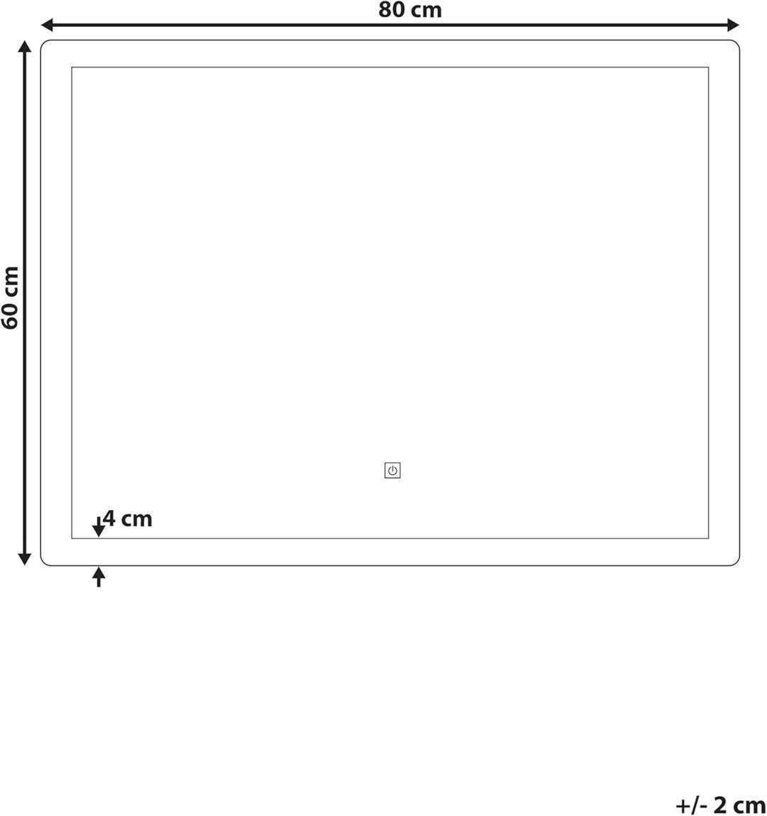 Beliani Badspiegel Silber LED-Beleuchtung rechteckig 80x60 cm Antibeschlagsystem Corroy