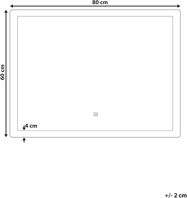 Beliani Badspiegel Silber LED-Beleuchtung rechteckig 80x60 cm Antibeschlagsystem Corroy
