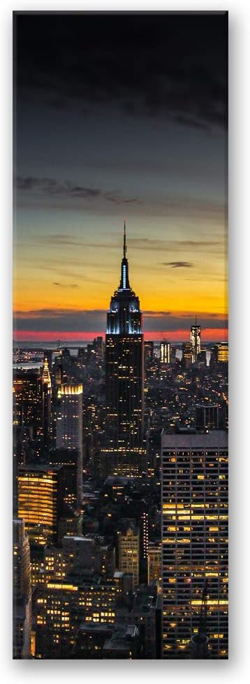 Feeby Bild auf Leinwand Nacht Kunstdruck modern Manhattan mehrfarbig 30x90 cm M14262 30x90 cm, M1426