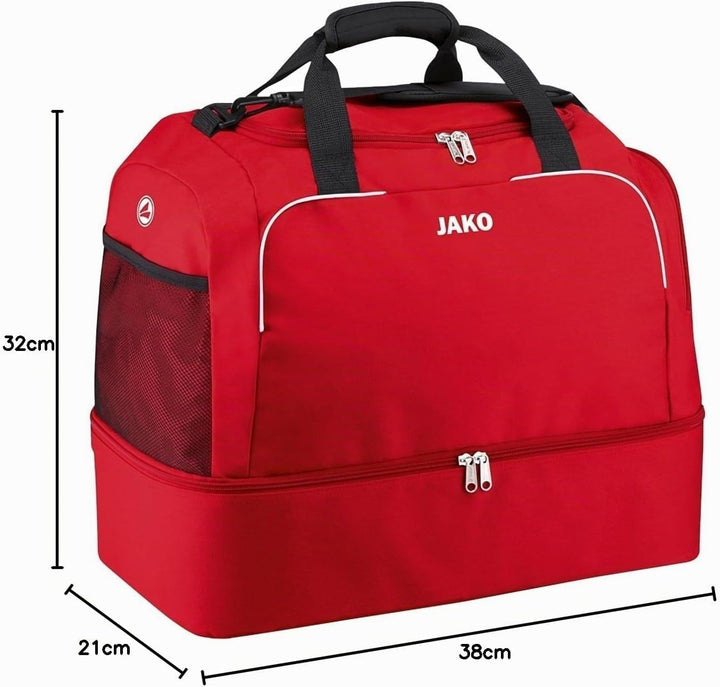 JAKO Classico Sporttasche mit Bodenfach Gr. 2 Ohne Geschlecht 1 (Bambini) Rot, 1 (Bambini) Rot