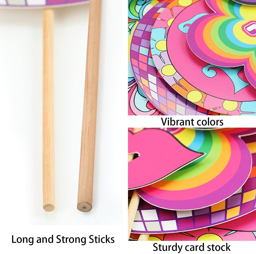 70th Birthday Decoration Photo Props, 41 Stück 1970 Photo Props mit Stöcken für Party Decoration, Pa