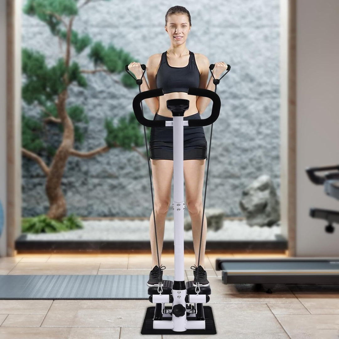 Donened - Mini Stepper mit Power Ropes für Zuhause, Up-Down Swing Stepper, mit Digital Monitor, bis