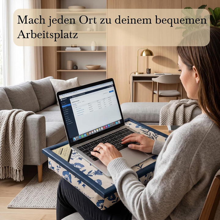 Knietablett mit Kissen Azure Meadow – für Laptop, Lesen &amp; Sofa, Azure Meadow