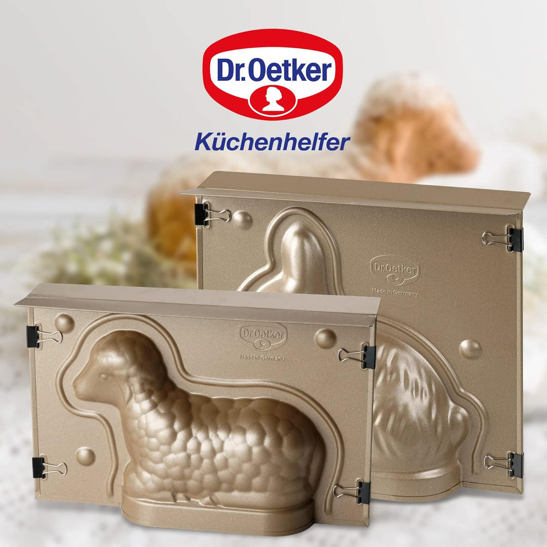 Dr. Oetker Osterlamm und Hase Backformen Set zu Ostern – 700 &amp; 600 ml Füllvolumen – 3D Kuchenformen