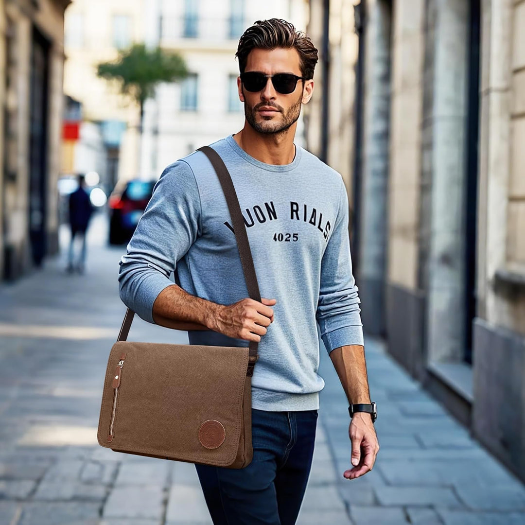 VARLIVOO Umhängetasche für Herren Schultertaschen 14" Zoll Laptoptaschen Messenger Bags Kuriertasche