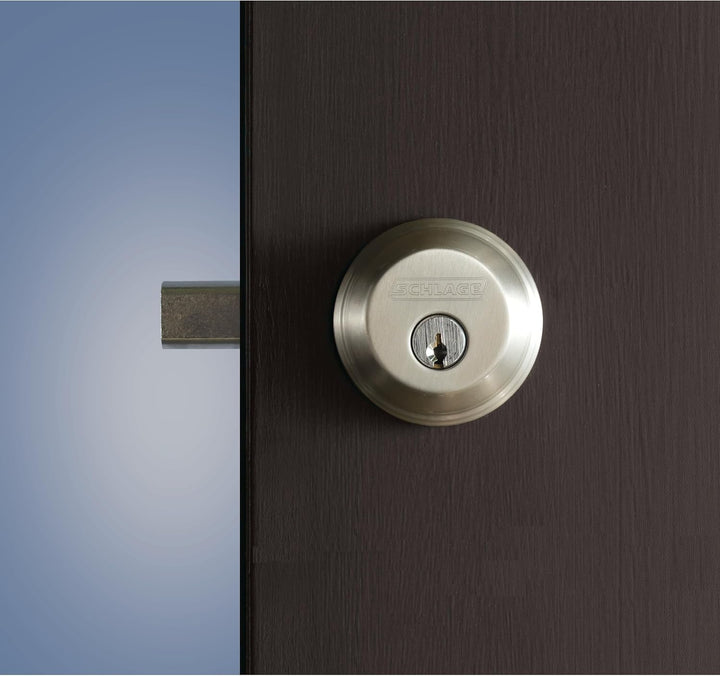 SCHLAGE B60N626 Deadbolt with Standard Trim Keyed 1 Side, Highest Residential Security, Satin Chrome