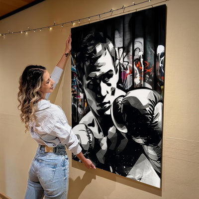 Artmazing | Boxer Graffiti Modern Art Bild | S-Art Bild | Leinwand Bilder | Wandbilder Modern | Boxe