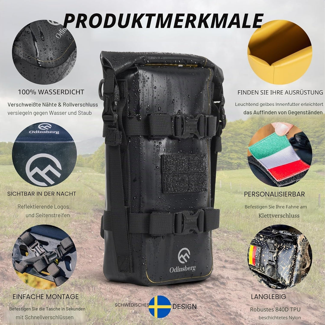Odinsberg 3,5L wasserdichte Motorrad Hecktasche und Sturzbügel Tasche 3.5L, 3.5L