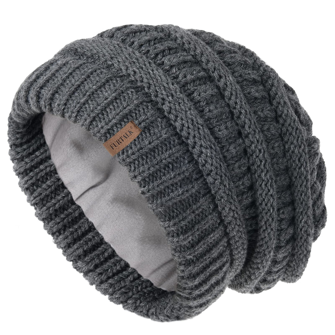 FURTALK Damen Beanie Mütze Warme Wintermütze mit Weichem Innenfutter Gefütterte Strickmütze Einheits