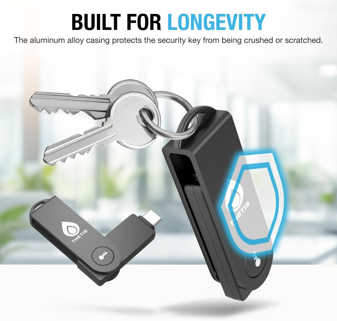Thetis Pro-C FIDO2 (L2) Sicherheitsschlüssel Passkey Gerät mit USB C & NFC, TOTP/HOTP Authenticator