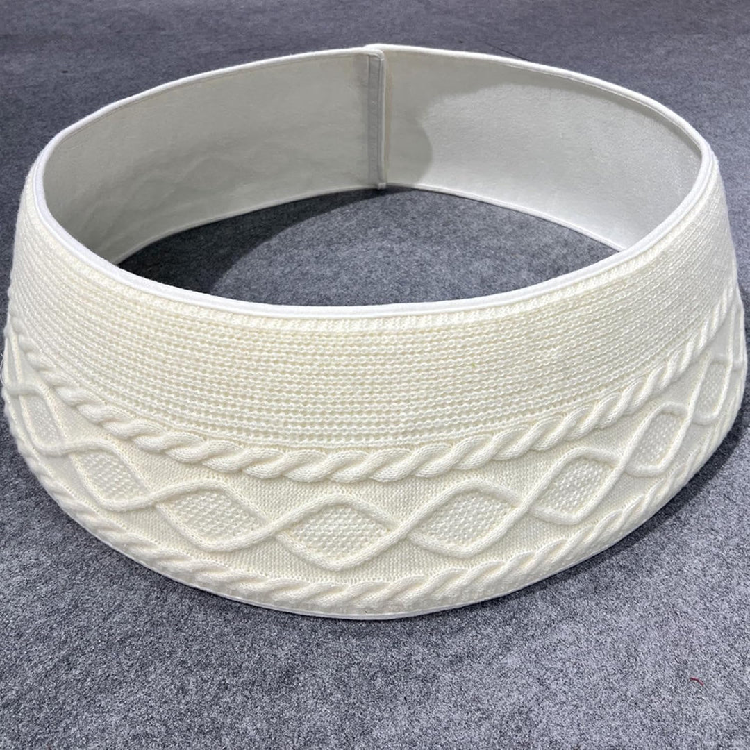 Weihnachtsbaumring Für Künstliche Bäume, Cremefarbener Gestrickter Weihnachtsbaumkragen, Cremefarben