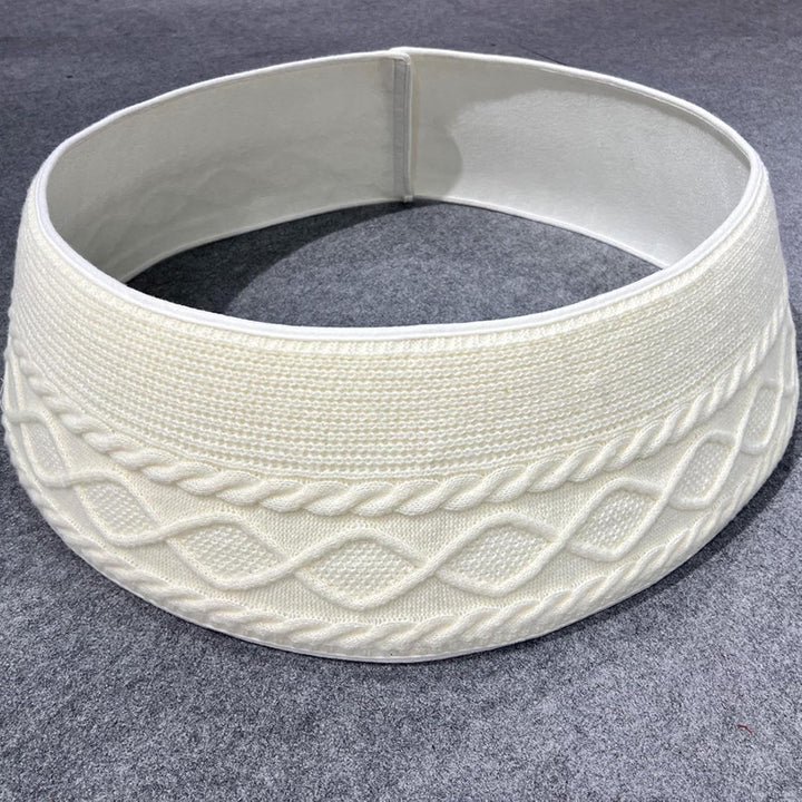 Weihnachtsbaumring Für Künstliche Bäume, Cremefarbener Gestrickter Weihnachtsbaumkragen, Cremefarben
